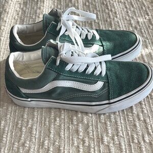 Vans Forest Green Sneakers with White Accents